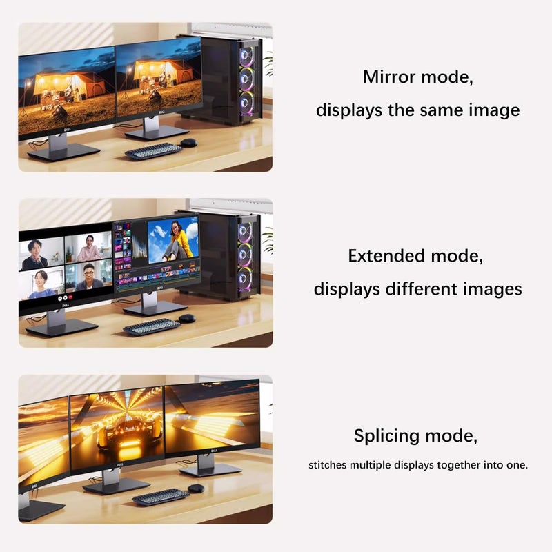 TAIPOXUN كابل DisplayPort 1.4، كابل DP 8K بطول 9.9 قدم (8K@60Hz، 4K@240Hz، 2K@1800Hz) دعم HBR3 بسرعة 32.4Gbps، HDR، كابل Display Port مضفر لشاشة الألعاب، الرسوميات، الكمبيوتر (3M) - Image 5
